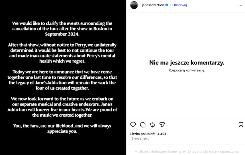 Jane's Addiction - Instagram