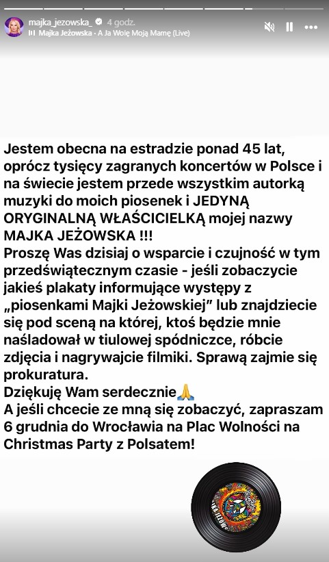 Majka Jeżowska prosi fanów o pomoc