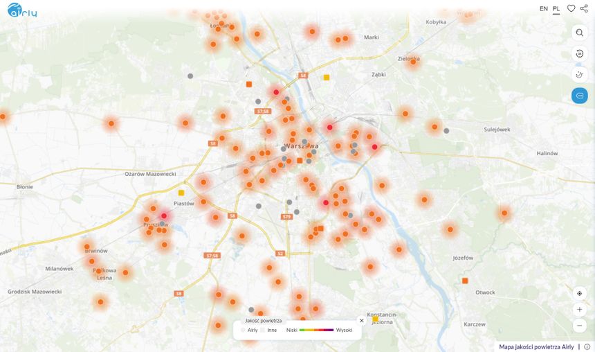 Jakość powietrza Warszawa 10.11|undefined
