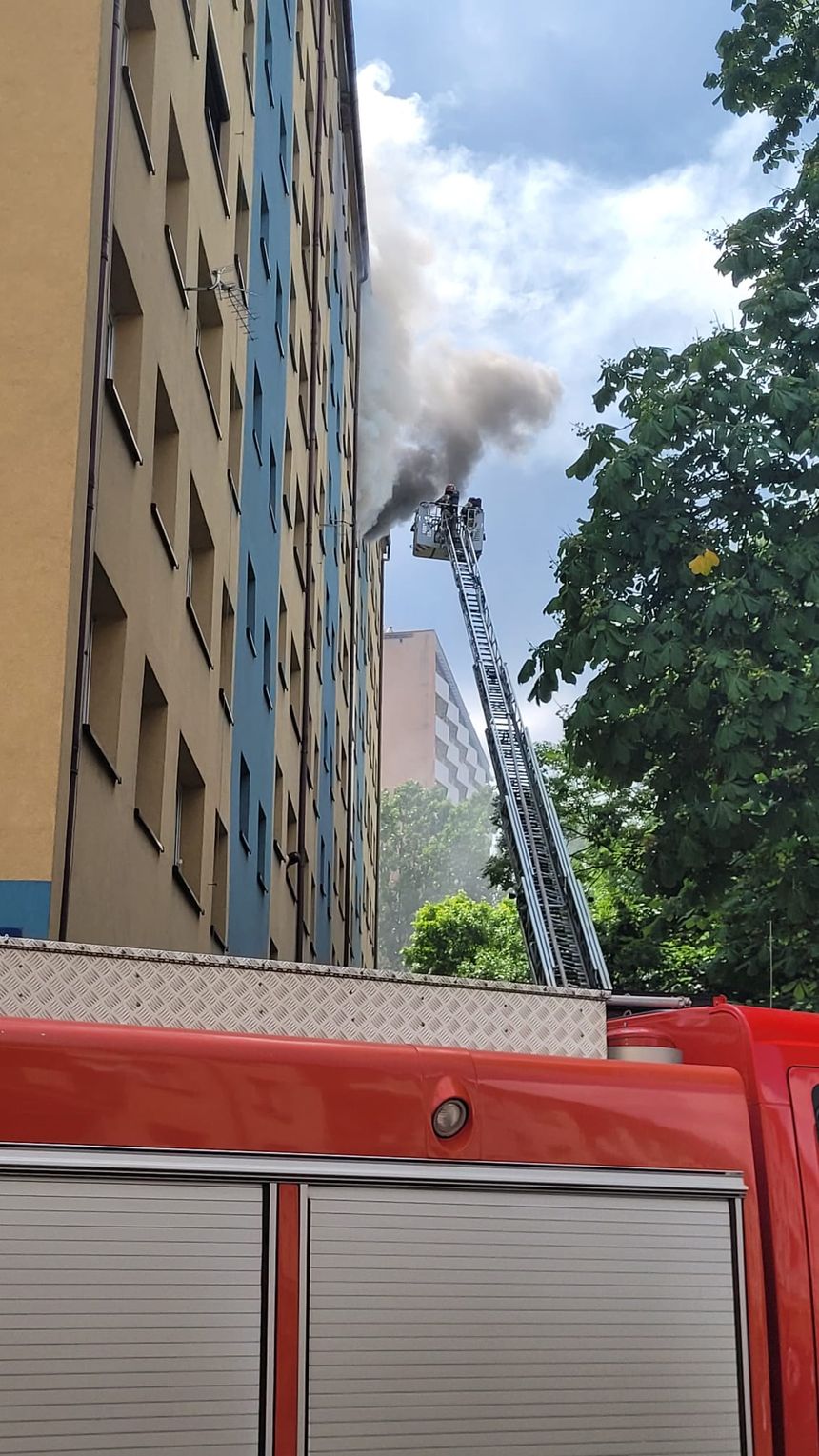 Pożar mieszkania w Tychach
