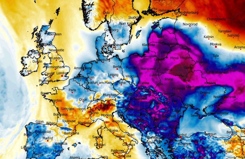 Anomalia temperatury mierzona na wysokości 2 m nad powierzchnią gruntu 19.01