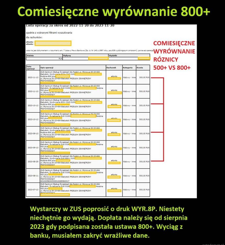 Fałszywy komunikat o 500 plus/ZUS