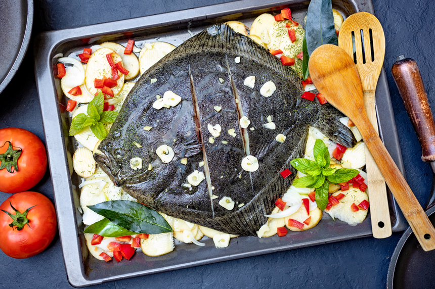pieczony turbot, ryba na święta zamiast karpia