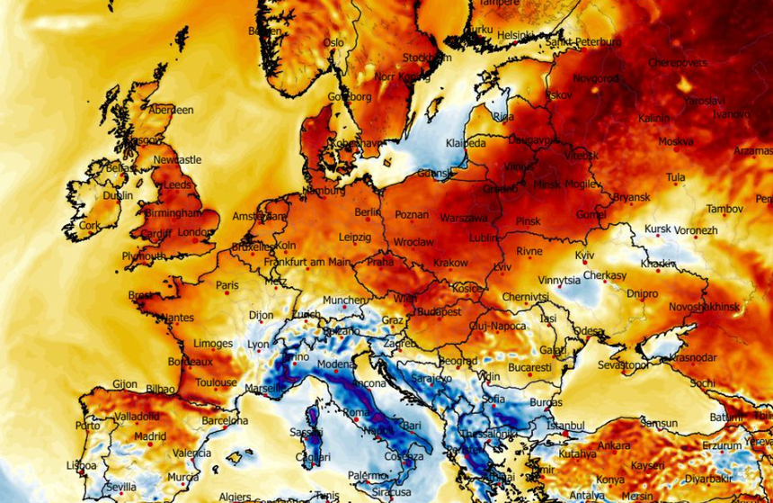 Anomalia temperatury mierzona na wysokości 2 m nad powierzchnią gruntu 18.03