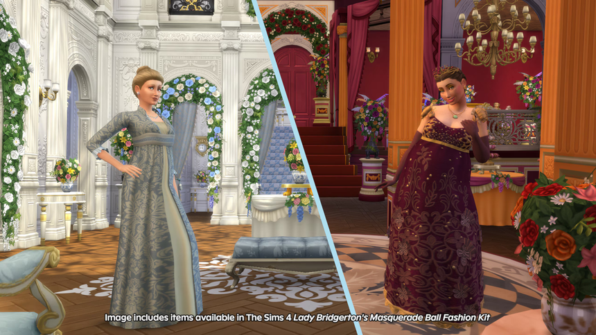The Sims 4 Kolekcja Sala na bal maskowy lady Bridgerton