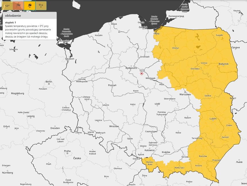 Ostrzeżenie przed oblodzeniem