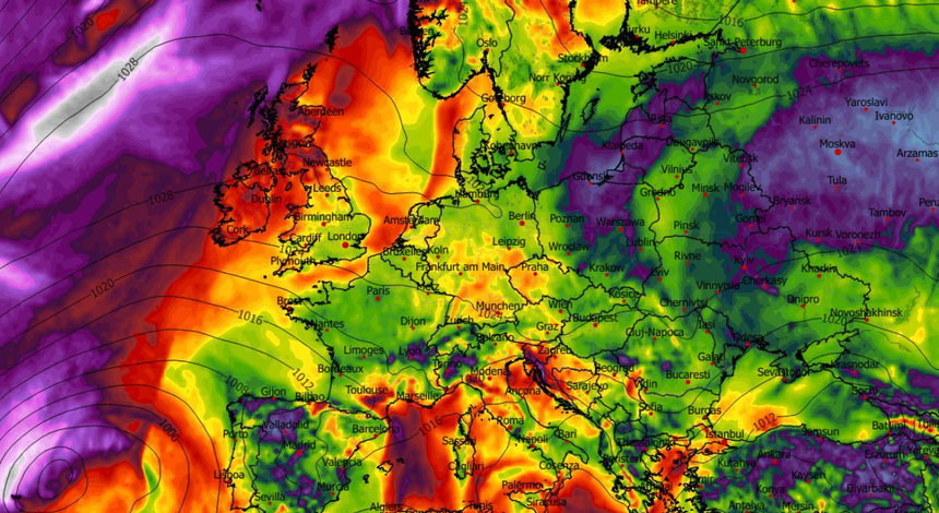Maksymalny poryw wiatru na wysokości 10 m od czasu prognozy T+0 (km/h) 19.03