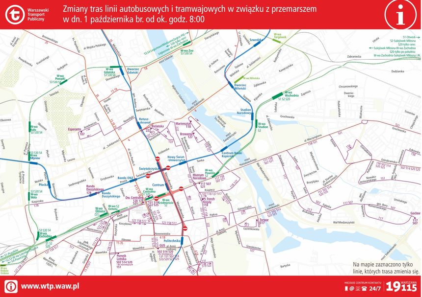 Zmiana tras linii autobusowych i tramwajowych