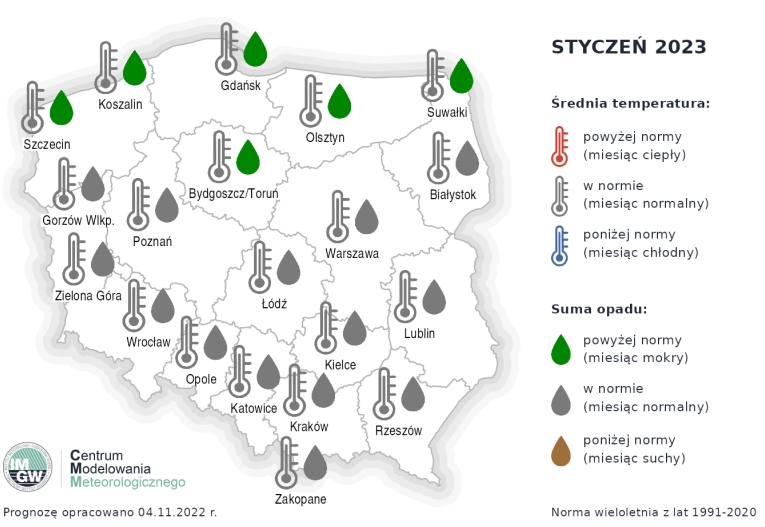 Prognoza pogody na styczeń - IMGW
