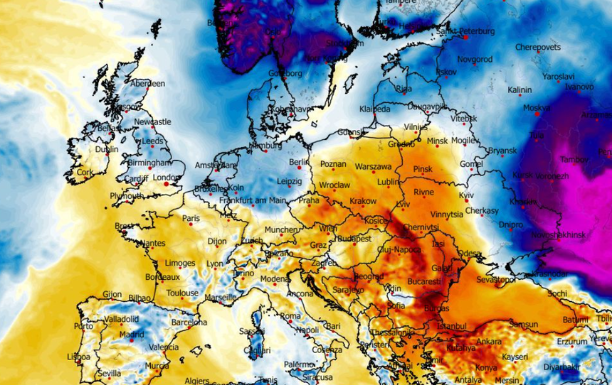 Anomalia temperatury mierzona na wysokości 2 m nad powierzchnią gruntu 26.01