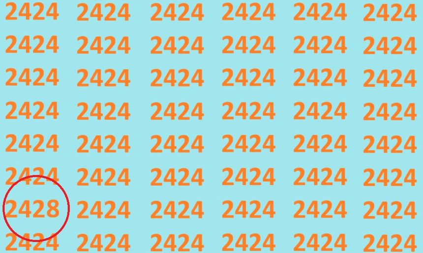 Znajdź błędnie zapisaną liczbę 2424. Rozwiązanie