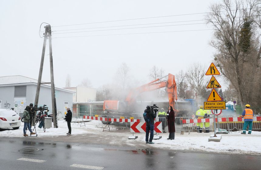 Warszawa, awaria sieci ciepłowniczej
