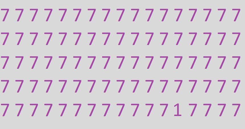 Znajdź błędnie zapisaną cyfrę 7