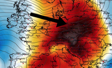 Anomalia temperatury na poziomie ciśnienia 850 hPa 28.02