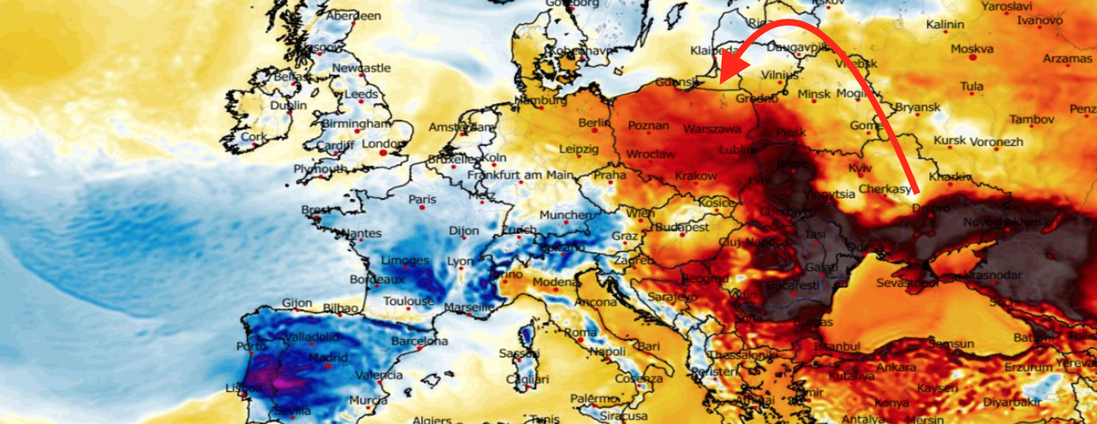 Anomalia temperatury mierzona na wysokości 2 m nad powierzchnią gruntu 28.02