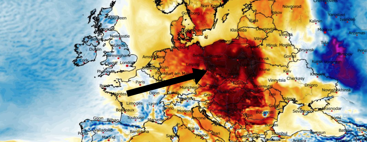 Anomalia temperatury mierzona na wysokości 2 m nad powierzchnią gruntu 27.02