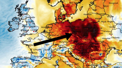 Anomalia temperatury mierzona na wysokości 2 m nad powierzchnią gruntu 27.02