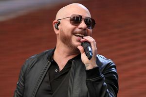 Pitbull podczas koncertu w Las Vegas w 2023 roku