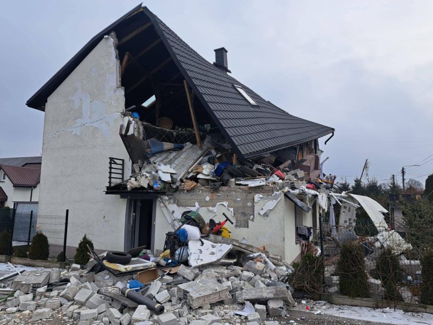 Wybuch w domu w Brzezinkach pod Kielcami