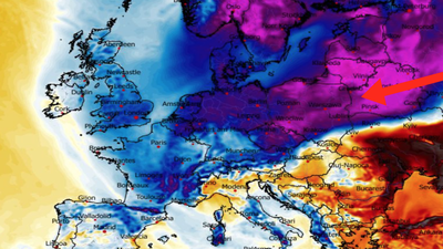Anomalia temperatury mierzona na wysokości 2 m nad powierzchnią gruntu 09.03
