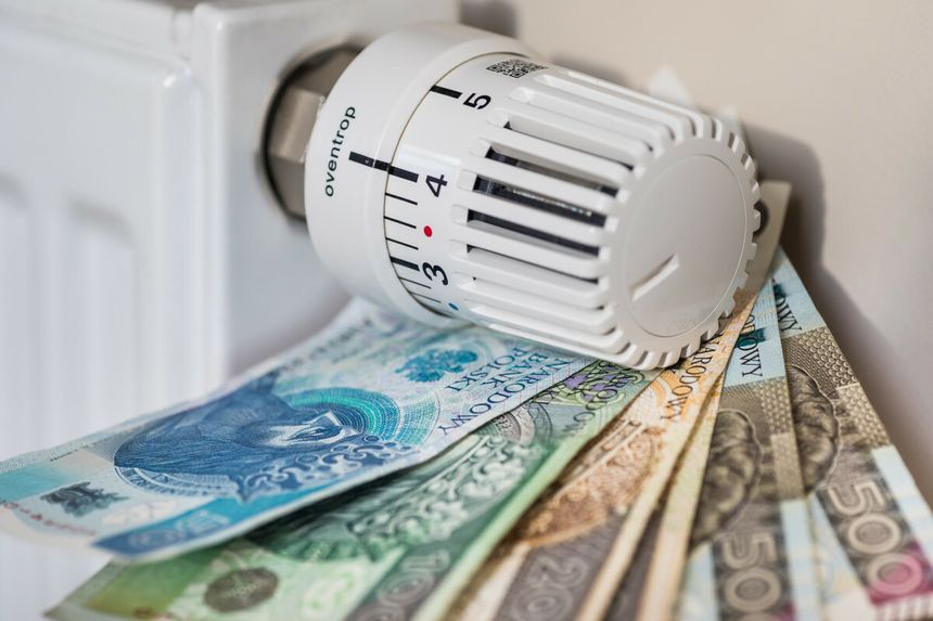 Banknoty przy kaloryferze