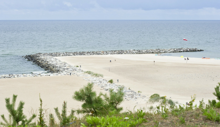 Widok na plażę w Jarosławcu