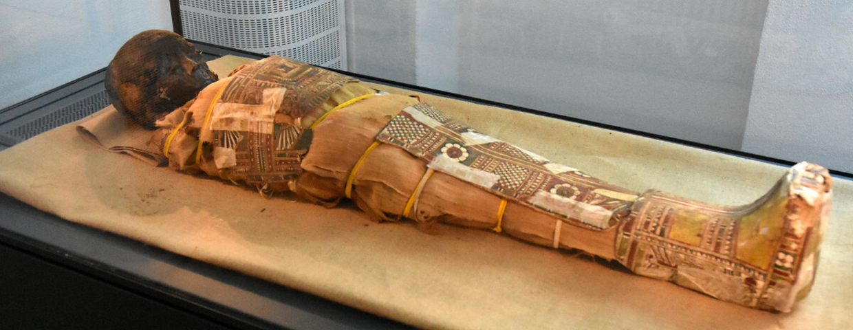 Wrocław, muzeum, mumia dziecka z Egiptu