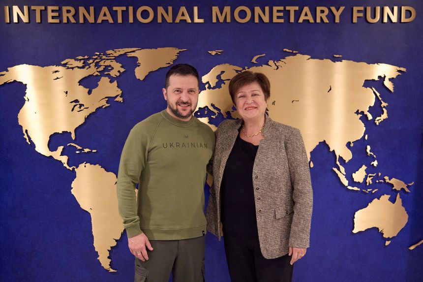 Prezydent Zełenski w siedzibie Międzynarodowego Funduszu Walutowego