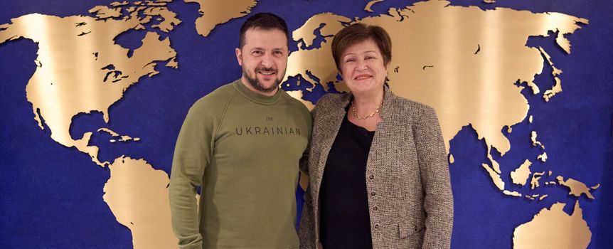 Prezydent Zełenski w siedzibie Międzynarodowego Funduszu Walutowego
