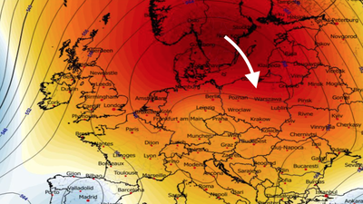 Anomalia wysokości geopotencjalnej na poziomie 500 hPa 08.03