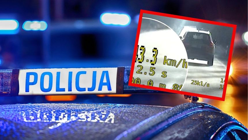 samochód przekracza prędkość