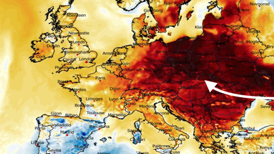 Anomalia temperatury mierzona na wysokości 2 m nad powierzchnią gruntu 12.03