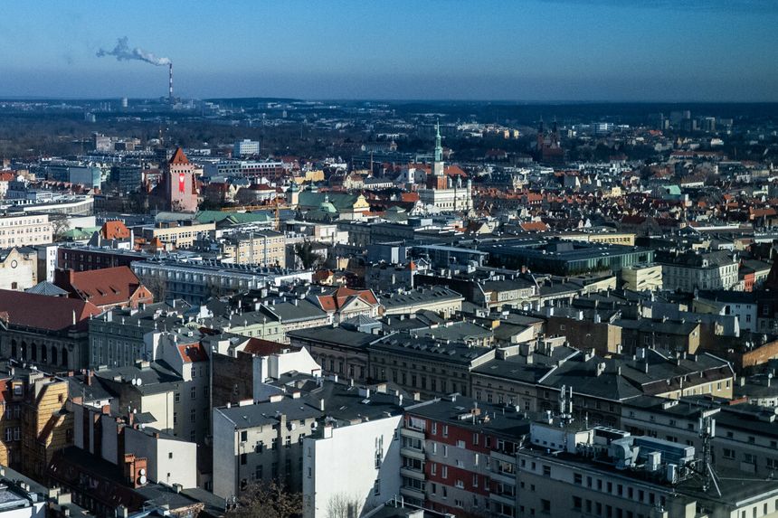 Widok na centrum Poznania