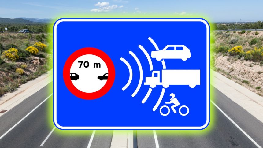 Znak S991f na autostradzie