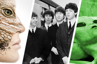 Reptilianin, The Beatles, ciało kosmity - materiały poglądowe