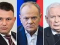 Sławomir Mentzen. Donald Tusk. Jarosław Kaczyński
