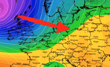 Wysokość geopotencjalna na poziomie 500 hPa oraz ciśnienie zredukowane do poziomu morza (MSLP) 20.03