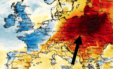 Anomalia temperatury mierzona na poziomie 2 m nad powierzchnią gruntu 13.03