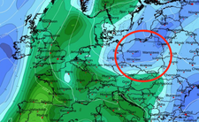 Temperatura na poziomie 850 hPa oraz ciśnienie zredukowane do poziomu morza 18.03