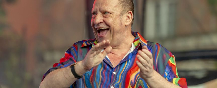 Jarek Janiszewski i zespół Bielizna podczas koncertu na Dniach Elbląga w 2023 roku