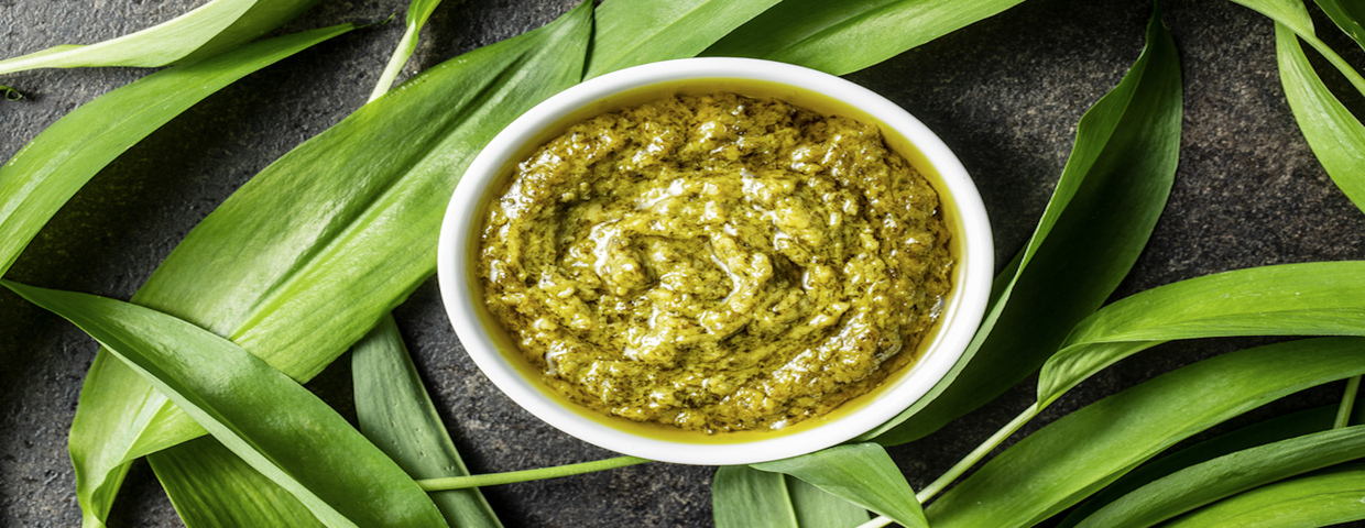 Czosnek niedźwiedzi, pesto z czosnku niedźwiedziego