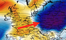 Anomalia temperatury mierzona na poziomie ciśnienia 850 hPa 25.03