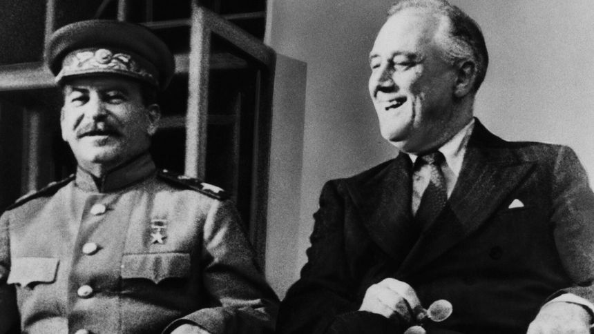 Józef Stalin i Franklin Delano Roosevelt w Teheranie, 1943 r.
