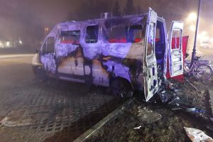 Pożar kampera w Ustce