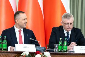 Karol Nawrocki i Sławomir Cenckiewicz na posiedzeniu Rady Bezpieczeństwa Narodowego