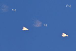 Ukraińska obrona powietrzna podczas ataku rosyjskich dronów