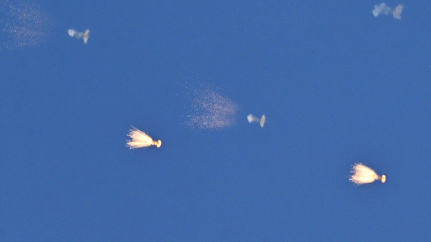 Ukraińska obrona powietrzna podczas ataku rosyjskich dronów