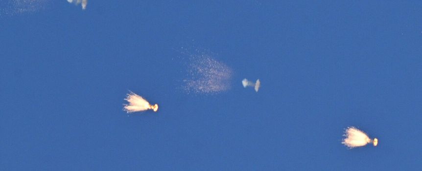 Ukraińska obrona powietrzna podczas ataku rosyjskich dronów
