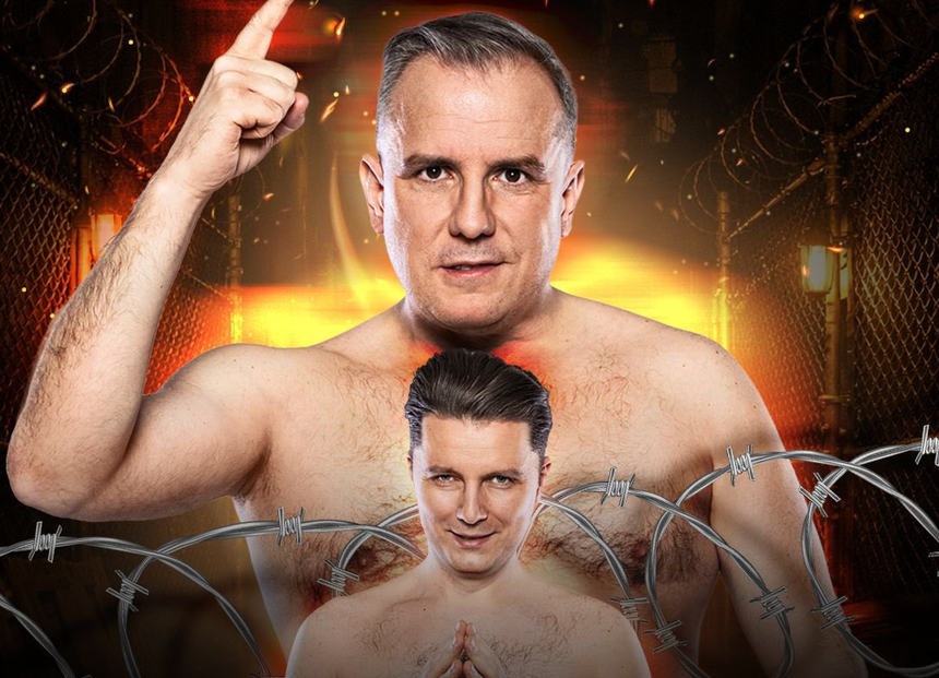 Przemysław Czarnecki i Piotr Korczarowski na plakacie promującym walkę w Prime Show MMA.