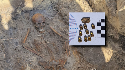 Odkrycie grobu niemieckiego żołnierza